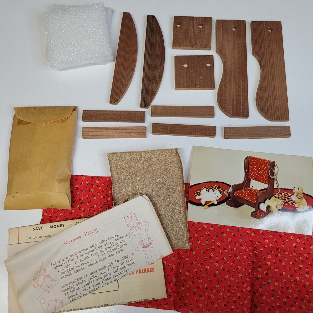 National Handcraft Society Sew N Stow Rocker Chair Dollhouse Miniature Craft Kit
